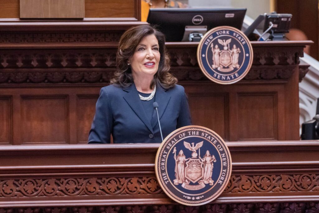 Governor Kathy Hochul delivering the
2023 New York State of the State
Address.