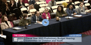 Community advocates at FY25 budget hearing on Children and Youth.